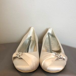 White satin shoes